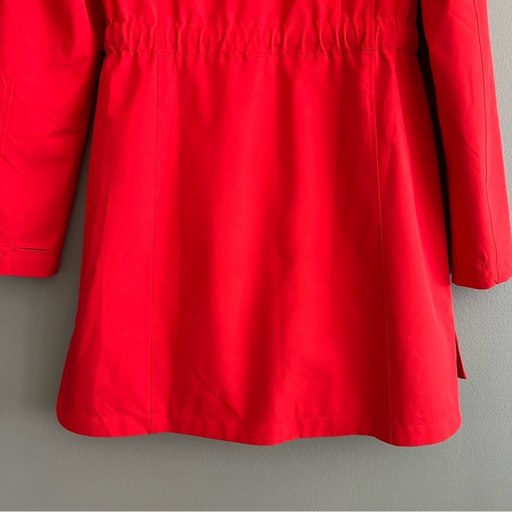 Sam Edelman Women's Hooded Fill Zip Rain Jacket Water Resistant Stretch Red XS - Picture 8 of 16